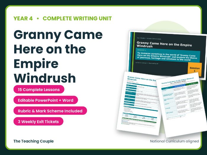Granny Came Here on the Empire Windrush | Year 4 English Unit | 15 Complete Lessons + Resources