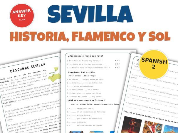 Seville Spain Reading Comprehension Worksheet | Spanish Culture A2 Activities