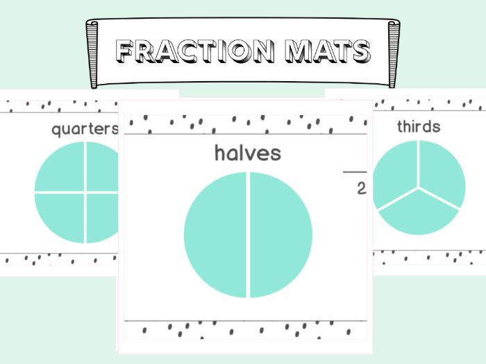 Fraction mat 1/2 1/3 1/4