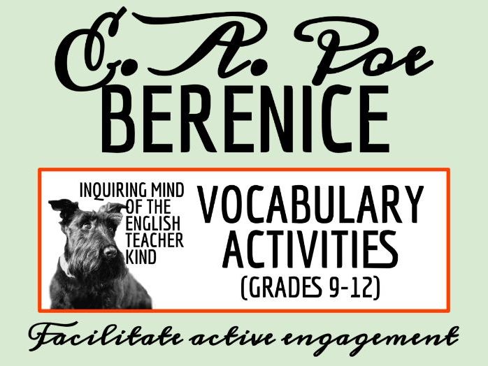 "Berenice" by Edgar Allan Poe Vocabulary Enrichment Games (Halloween Horror Story)