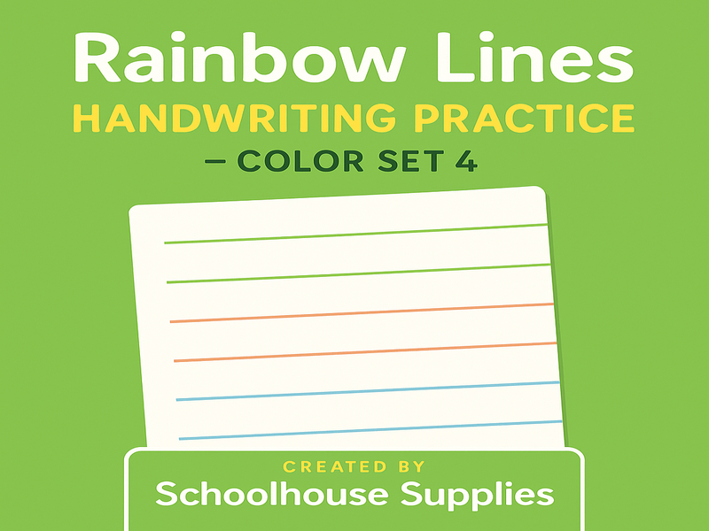 Rainbow Lines – Handwriting Practice (Teacher Edition | Color Set 4)