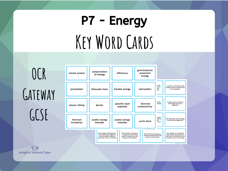 P7 Energy - OCR Key Word Cards