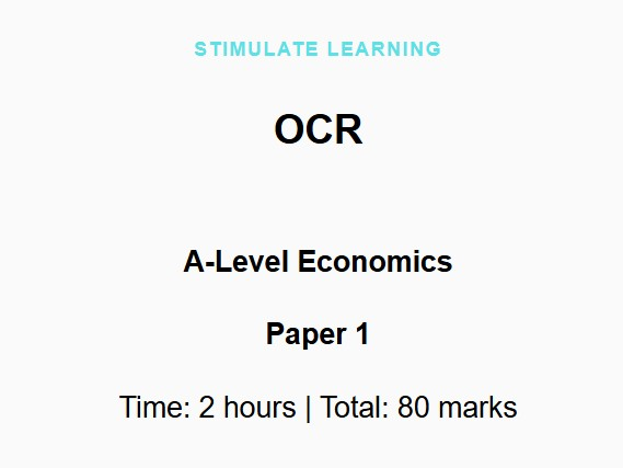 OCR A Level Economics Paper 1 (Set of 2 Papers) | Teaching Resources