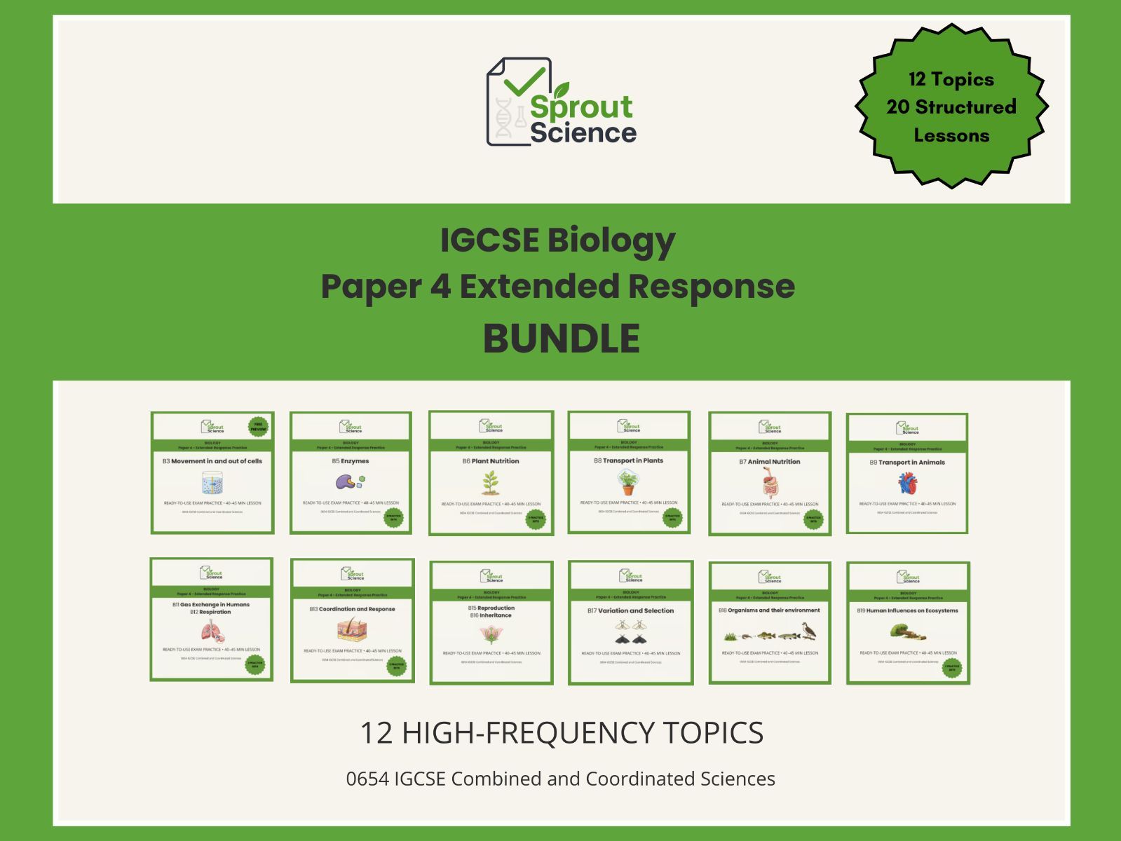 Biology | Paper 4 Extended Response Mastery Bundle | IGCSE Coordinated Sciences