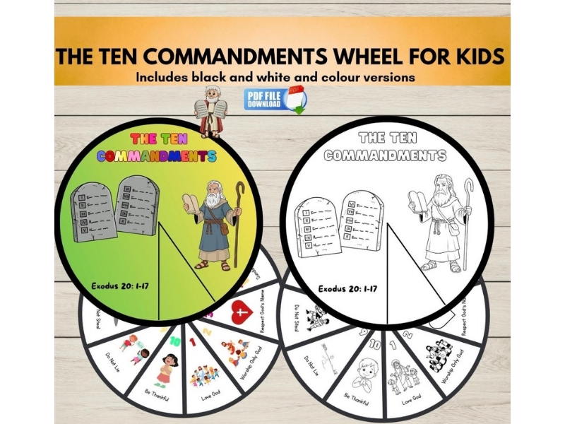 10 Commandments Wheel Spinner Bible Craft | Christian Resource
