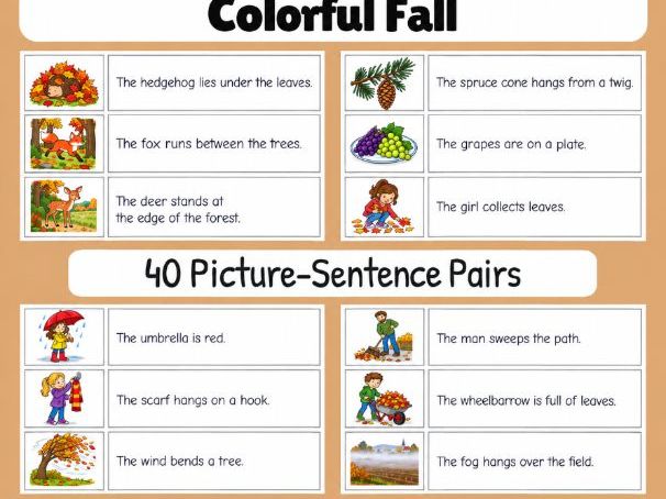 Colorful Fall | First Sentences | Grades 1-2