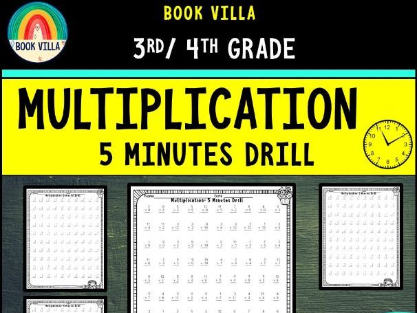Multiplication Practice 5-Minute Drill Worksheets | Timed Multiplication Facts for Fluency