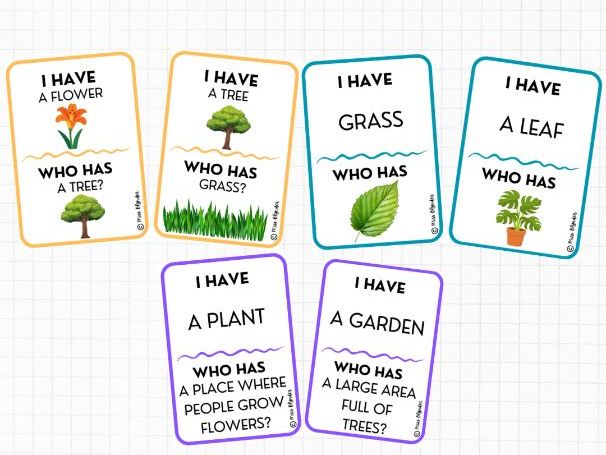 I Have Who Has Spring Vocabulary Game | ESL Speaking and Listening Activity | Nature and Weather |