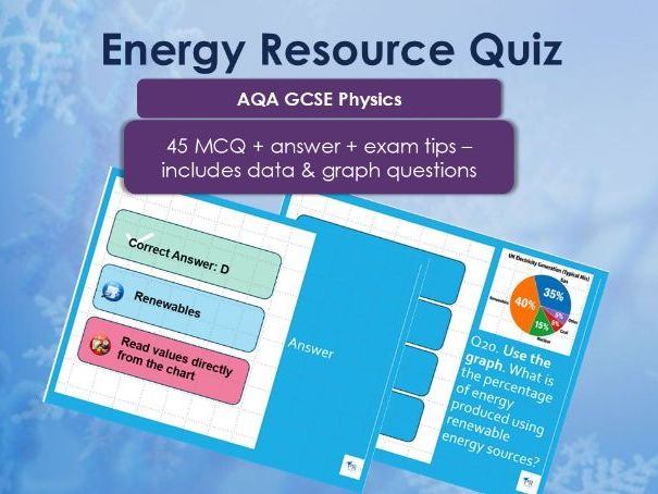 GCSE Physics Energy Resources Quiz | AQA | No Prep Lesson | 45 MCQs + Answers + Exam Tips