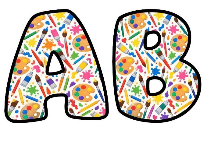 Art Palettes and Splats Bubble Letters | Art and Music Bulletin Board Letters