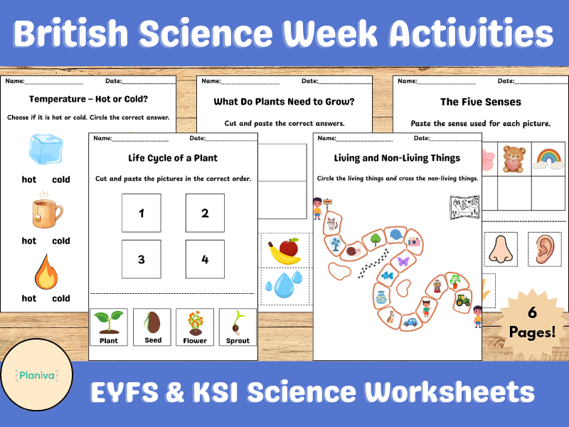 British Science Week Activities – EYFS & KS1 Science Worksheets