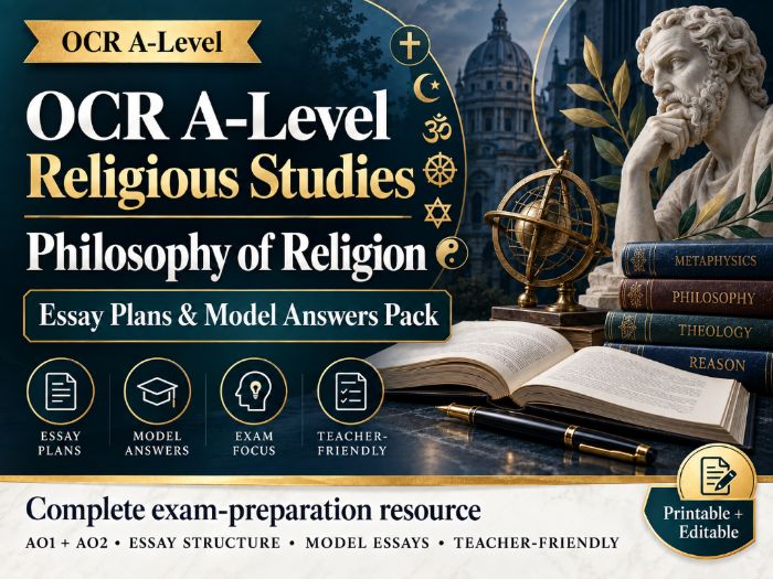 OCR A-Level Religious Studies - Philosophy of Religion Essay Plans & Model Answers Pack