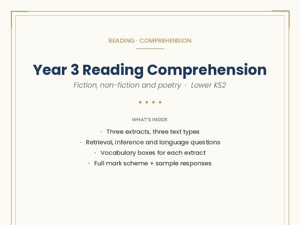 Reading Comprehension - Year 3