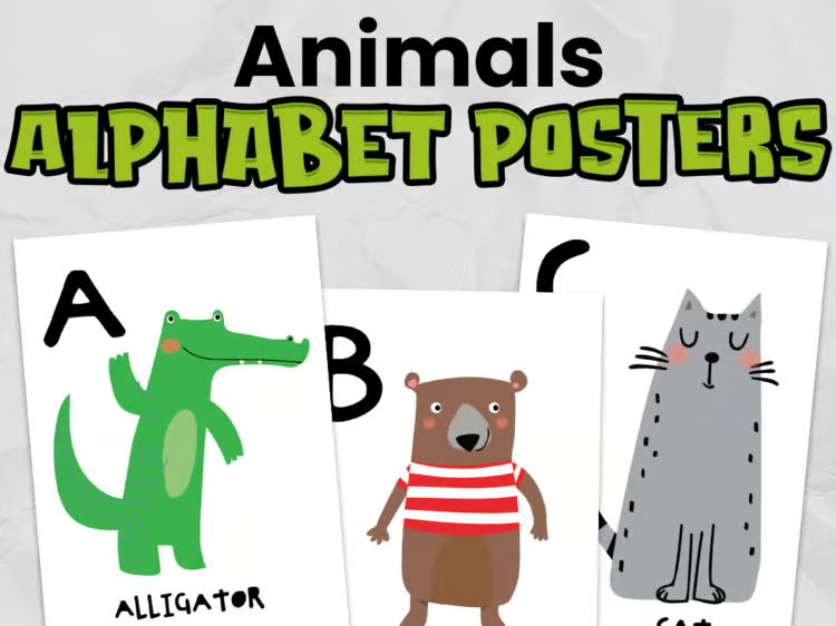 Animal Alphabet Posters | EYFS & KS1 Classroom Display | Animal-Themed Classroom Decor