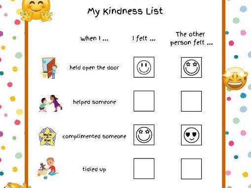 Acts of Kindness Activity Worksheets