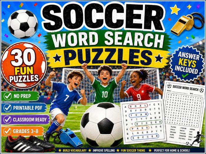 FIFA World Cup 2026 Word Search Vocabulary | No Prep Printable Worksheets