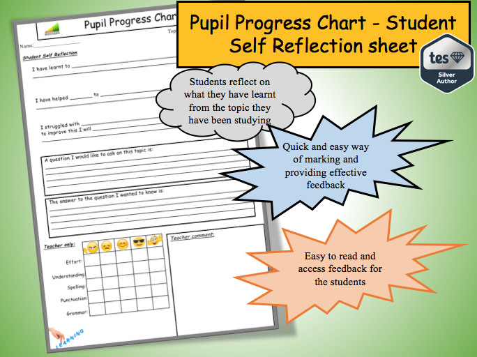 Students Self Reflection Sheet: Pupil Progress chart (and faster marking)