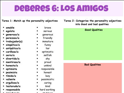 New GCSE Spanish Unit 1- Los amigos