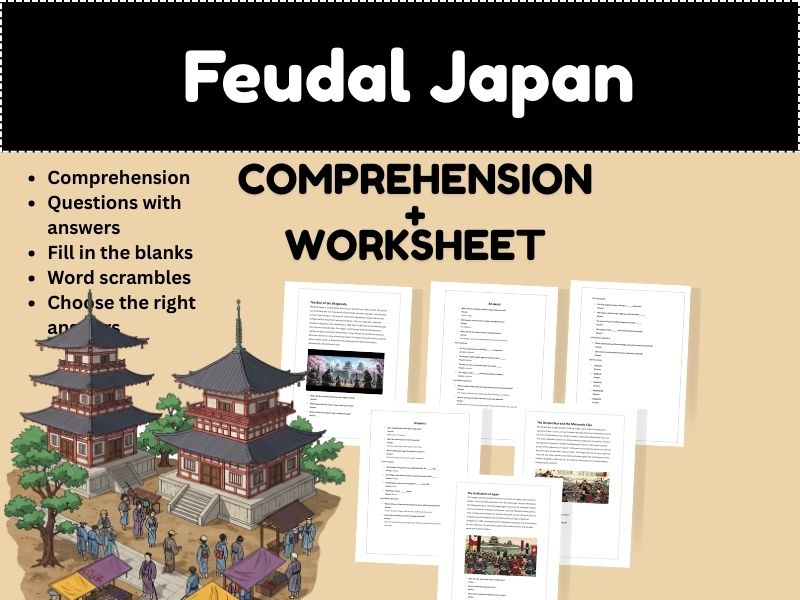 Medieval Japan Reading Passages- Feudal Japan Worksheets and Activities
