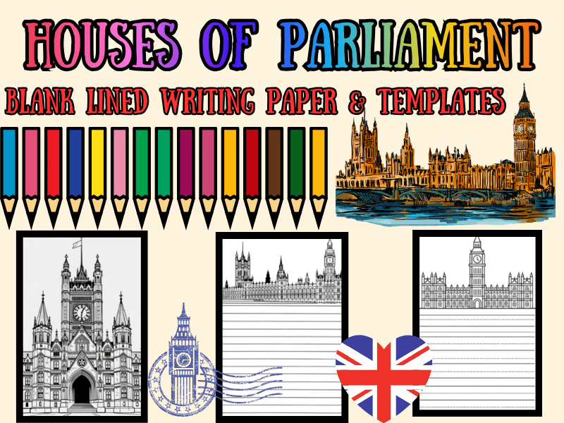 Houses of Parliament Lined Writing Paper & Templates | Big Ben Printables