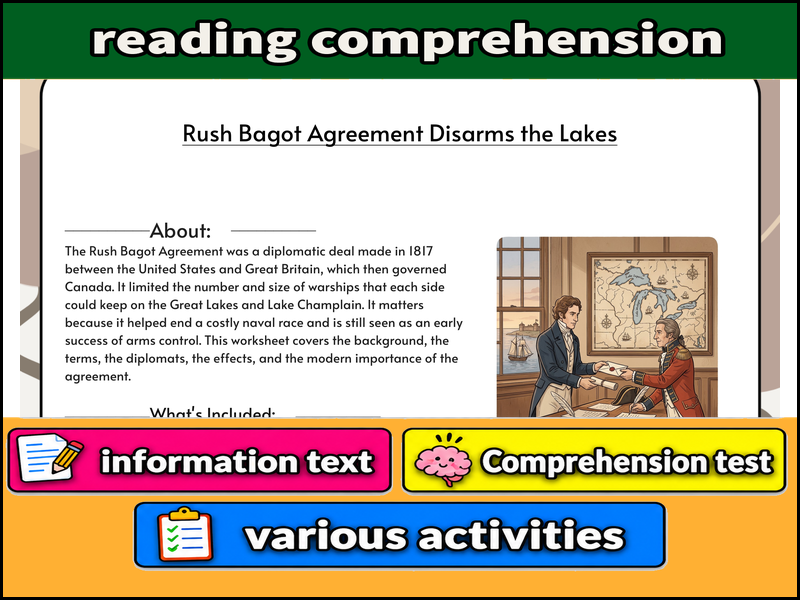 Rush Bagot Agreement Disarms the Lakes & Comprehension Test