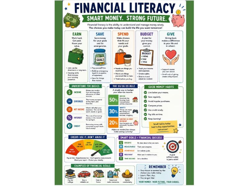 Financial Literacy/Business Education 18"x24" Classroom Poster