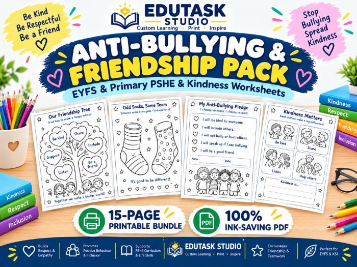 Anti-Bullying Week & Friendship Activity Pack | EYFS & Primary PSHE Worksheets