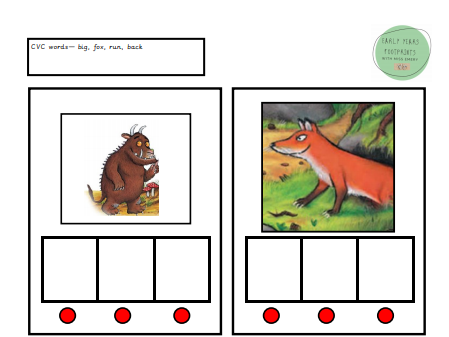 The Gruffalo CVC words