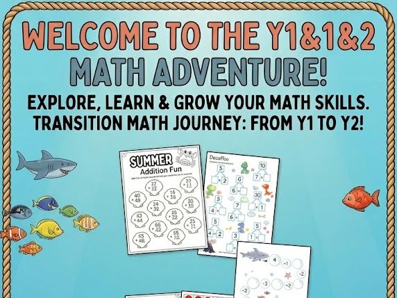 Year 1 & Year 2 Summer Math Worksheet Bundle
