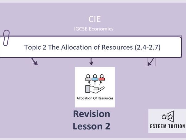 CIE IGCSE Economics-Topic 2.4-7 Allocation of Resources Revision PPT
