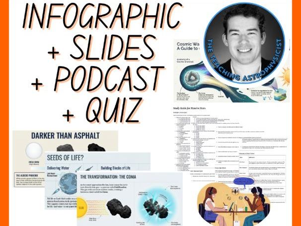 Comets | Infographic + Slides + Podcast + Quiz Space Science Set