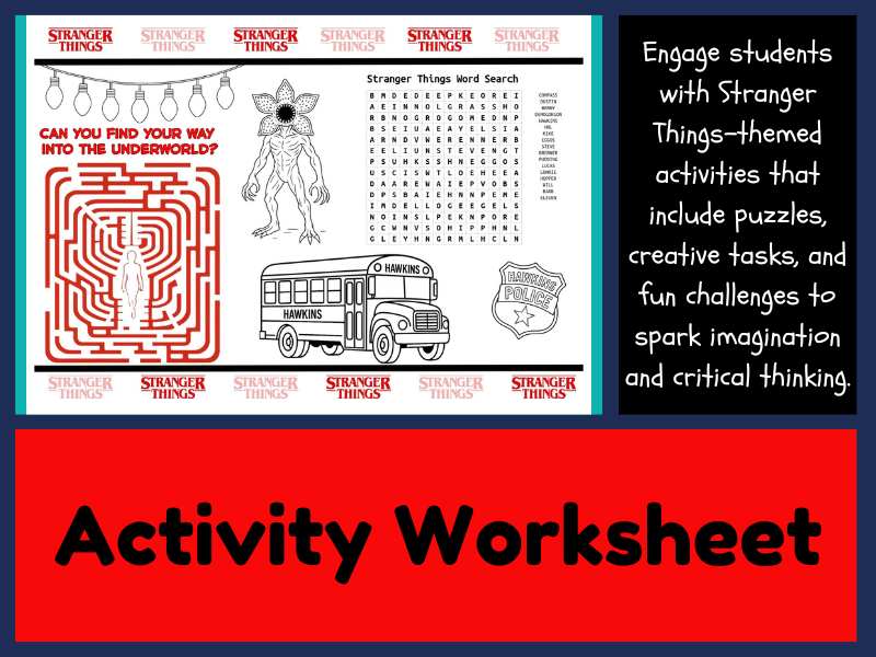 Activity Worksheet - Stranger Things Themed