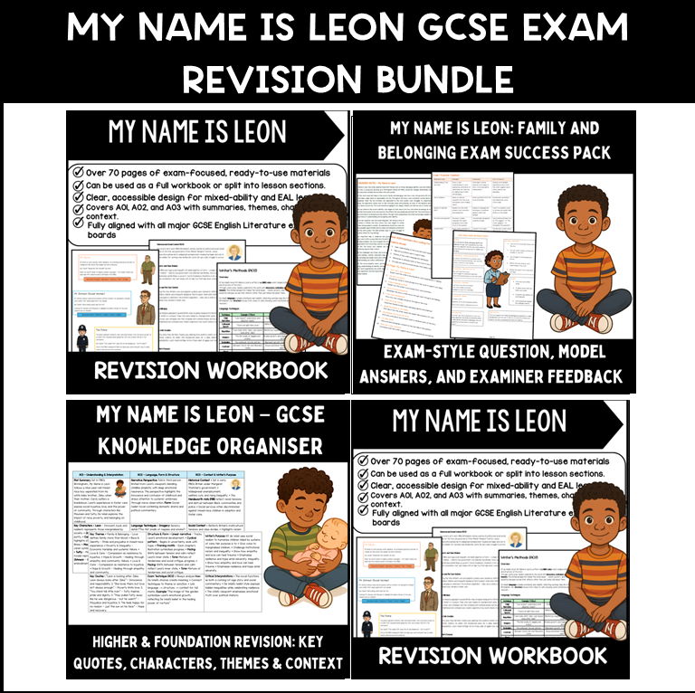 My Name is Leon GCSE Exam Revision Bundle | Complete Study Pack (Notes, Practice & Exam Prep)