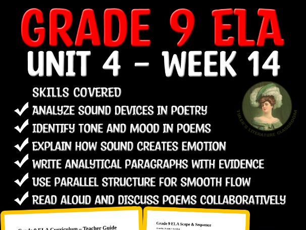 Grade 9 ELA Unit 4 Week 14 | Sound Devices, Tone & Mood in Poetry