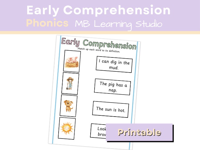 Early Comprehension Sentences with Picture Matching | EYFS, KS1, Pre-K, Kindergarten