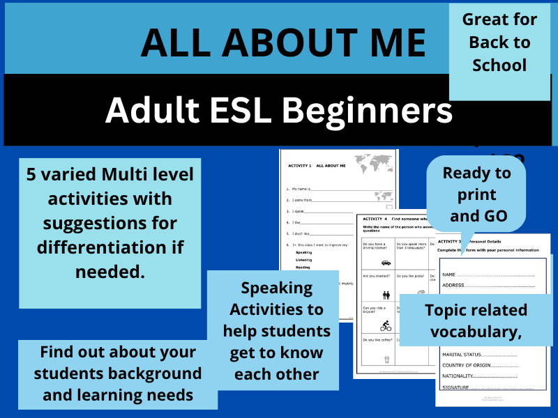 Adult ESL/EAL Beginners - All About ME