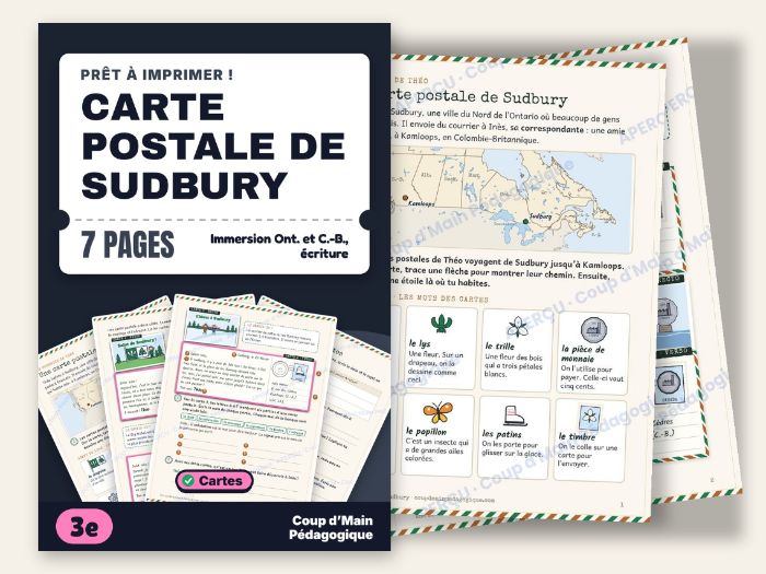 French Immersion Grade 3 Postcard Reading and Writing | Sudbury