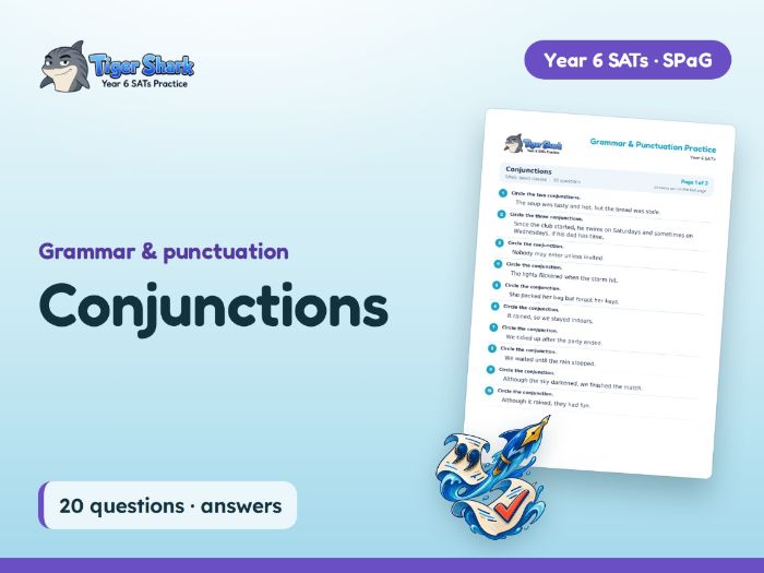 Conjunctions Worksheet: Year 6 SATs SPaG