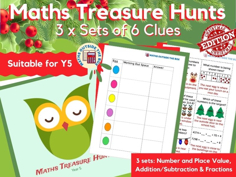 Maths Treasure Hunts (Year 5) - Christmas Edition!
