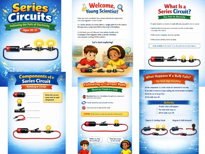 Series Circuits | KS2 Electricity Activities, Physics Worksheets & Printable PDF