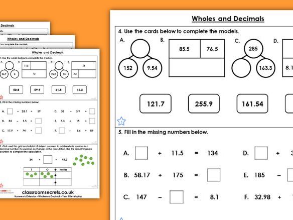 Mixed addition and subtraction worksheets image