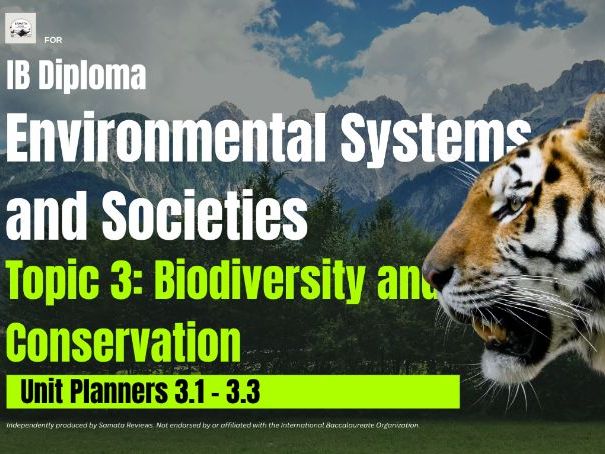 IB ESS Complete Topic 3 Biodiversity and Conservation Bundle – Unit Planners 3.1-3.3