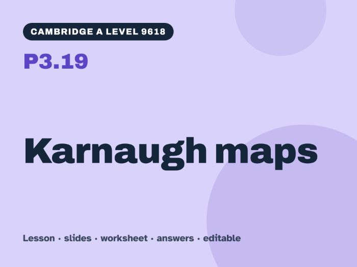 Cambridge A Level Computer Science 9618 – P3.19 Karnaugh maps – Lesson & Worksheet