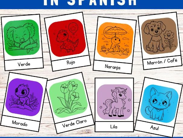Color en Español - Colors in Spanish Flashcards Printables