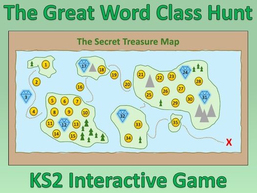 Word Classes Interactive Treasure Hunt Quiz (KS2 Grammar & Year 6 SATs Revision)