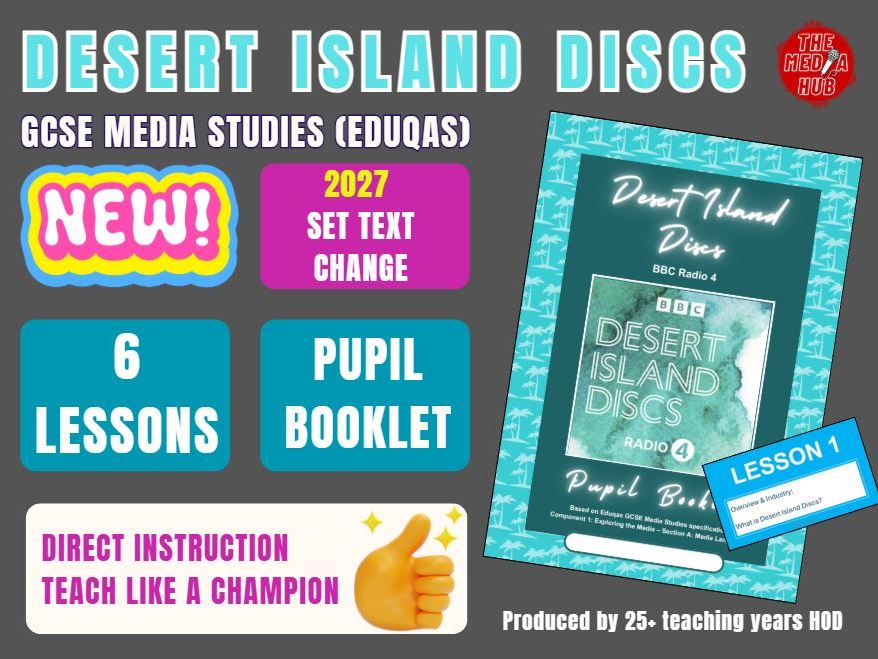 UPDATED 2027 New Set Text | Desert Island Discs | Radio 4  | GCSE Media Studies | Full Resource Pack