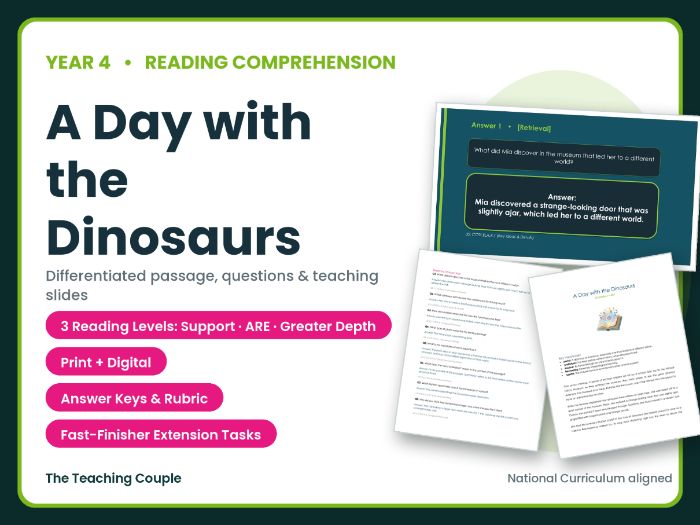 A Day with the Dinosaurs Reading Comprehension | Year 4 (KS2)