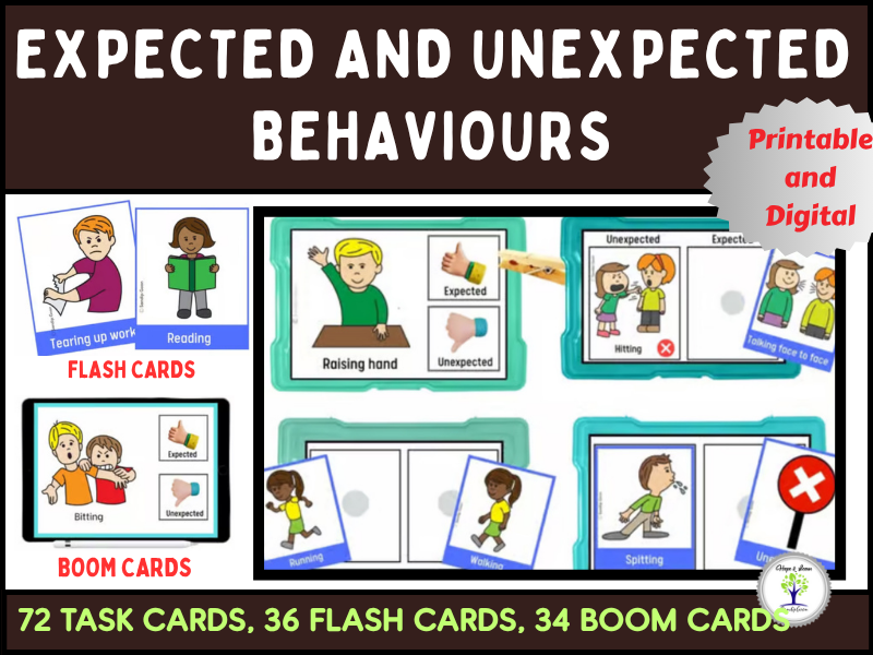 Expected vs Unexpected Behaviour | Social Skills Task Cards for SEN and PSHE
