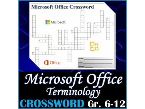 Crossword Puzzle for Teaching Microsoft Office Terminology