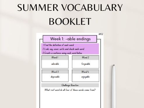 UKS2 Spelling & Vocabulary Booklet